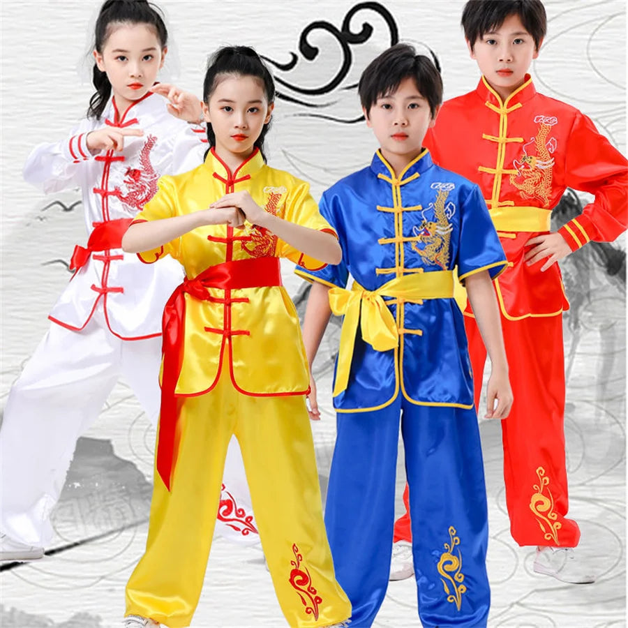 kid Chinese traditional Wushu Costume clothing boys girls KungFu Suit Tai Chi Martial Art Uniform outfits custom logo - Fashioinista