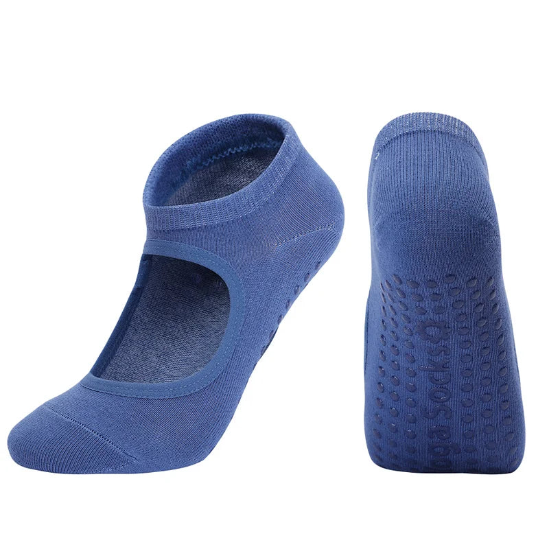 Anti slip backless pilates and yoga grip socks - view 9