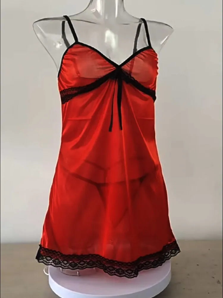Women Sexy Sleepwear Silk Satin Nightwear Slip Dress Sleeveless Pajamas Nightgown Plus Size Nightwear Comfortable - Fashioinista