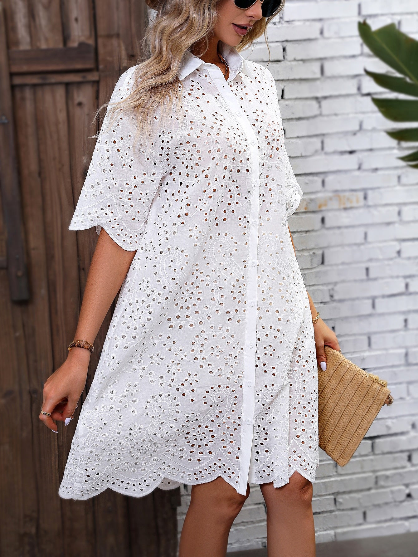 Eyelet Embroidery Summer Dress" - Fashioinista