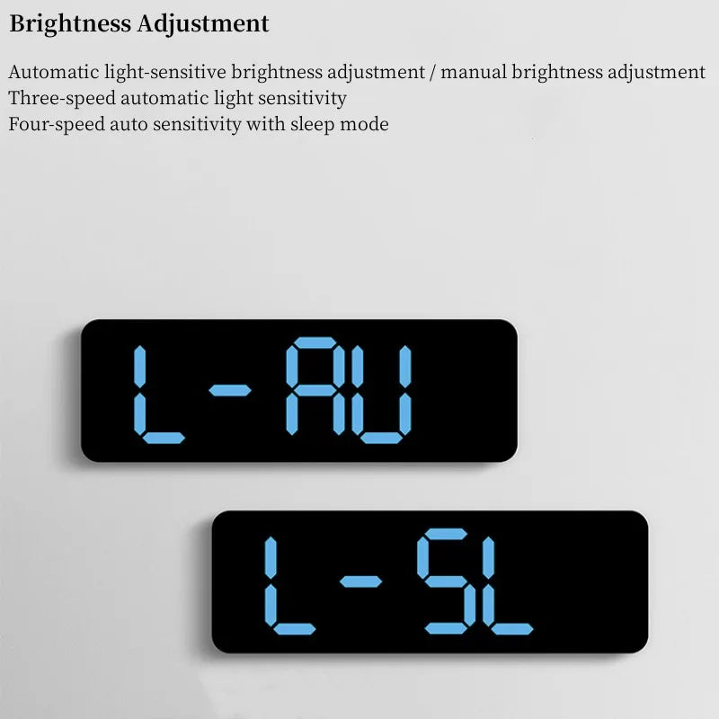 9 inch digital LED wall clock showing time temperature and humidity - view 4