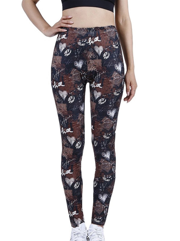 Stylish Camouflage Graffiti Leggings - Fashioinista