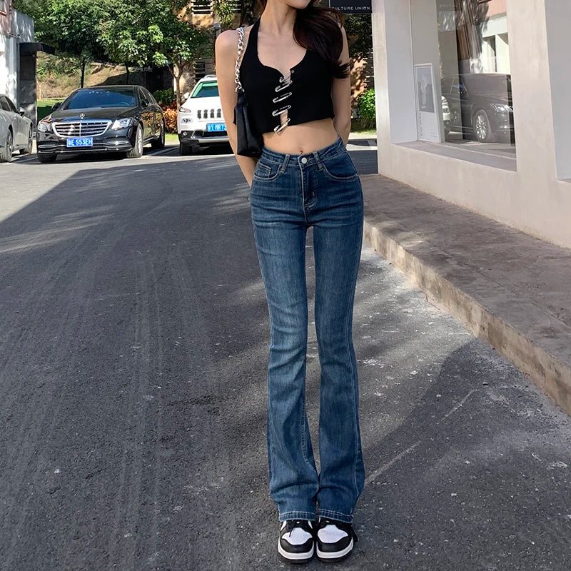 ZOENOVA Flare Jeans Low Waist Loose Comfortable Jeans For Women Pants 2022 Elastic Fashion Boyfriend Style Denim Pant Trousers - Fashioinista