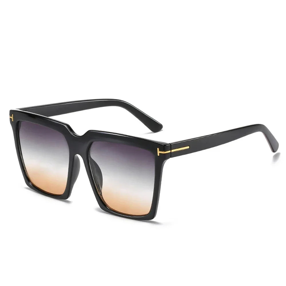Oversized square sunglasses with gradient UV400 lenses - view 4