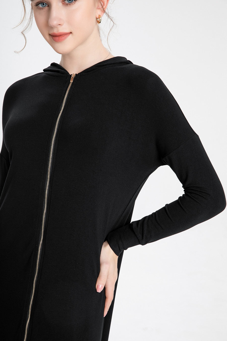 Breathe Easy: Soft Modal Zipper Dress - Fashioinista