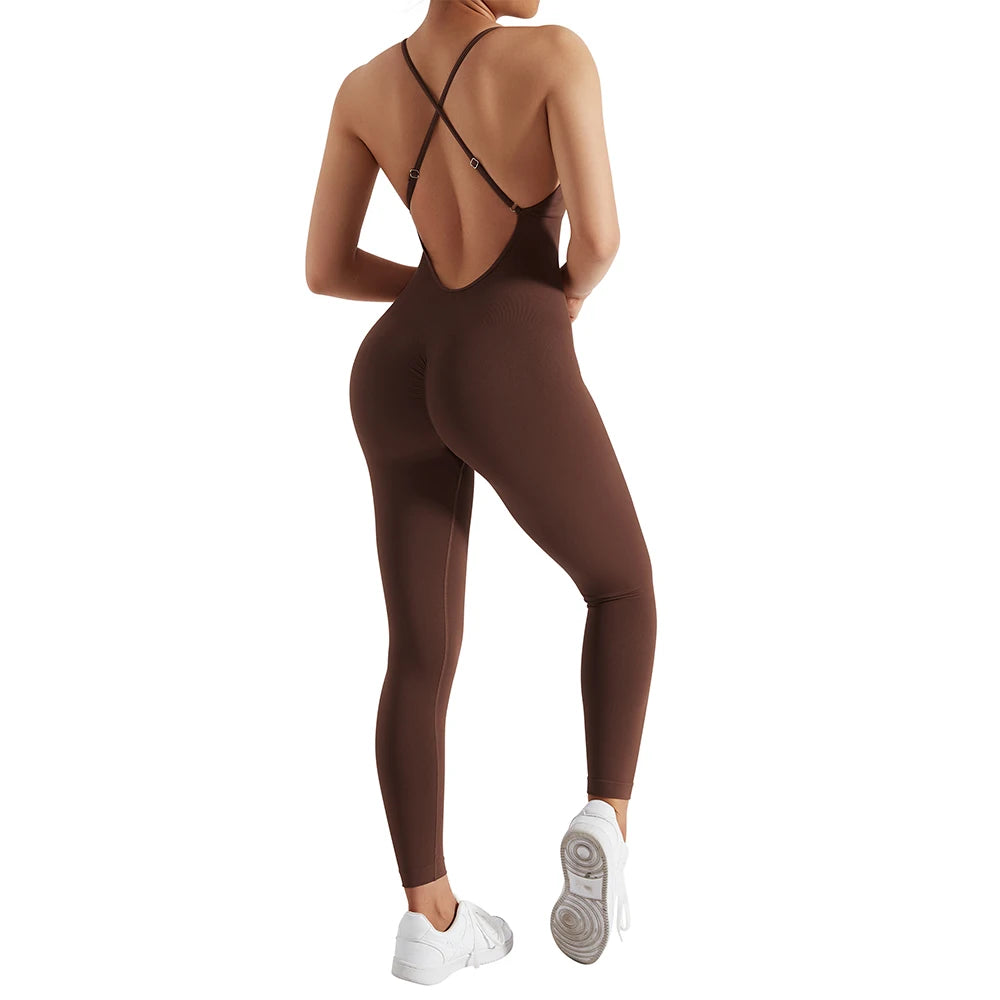 Sleeveless bodycon jumpsuit in knitted fabric - view 3