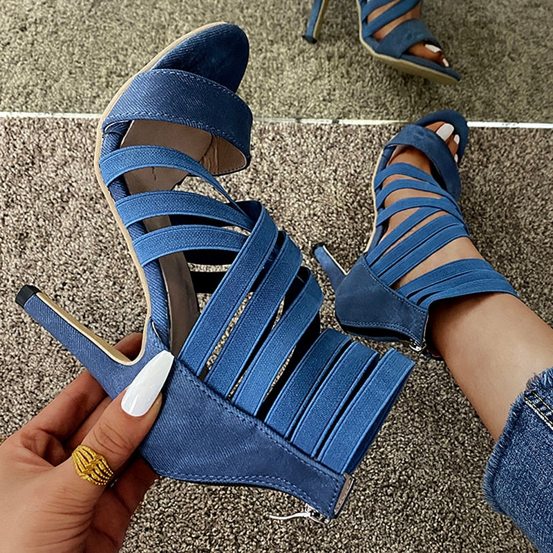 Zipper High Heel Sandals: Step into Style - Fashioinista