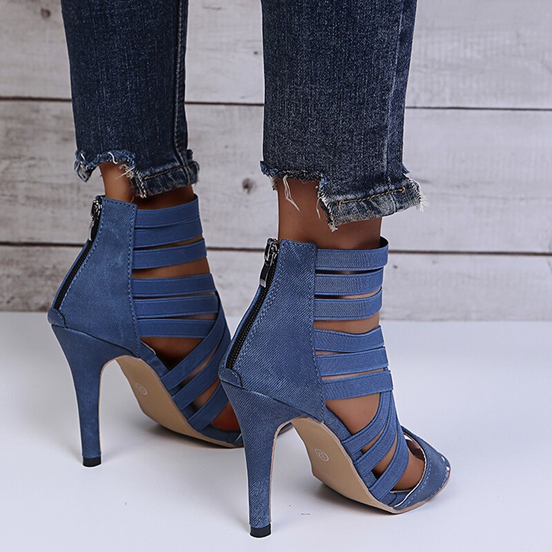 Zipper High Heel Sandals: Step into Style - Fashioinista