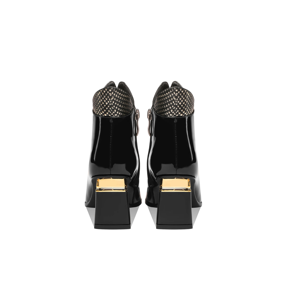 Snakeskin Patent Ankle Boots