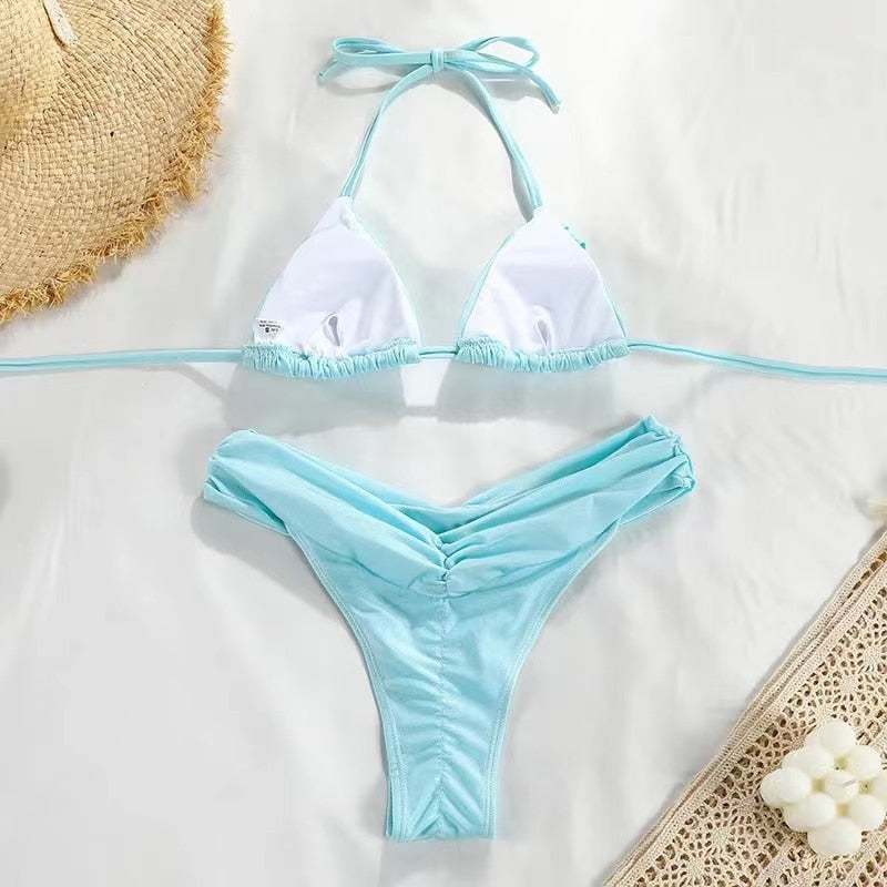 Halter Brazilian Micro Bikini Set - Fashioinista