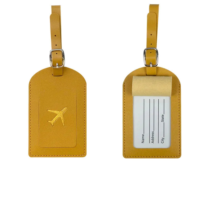 leather luggage tag