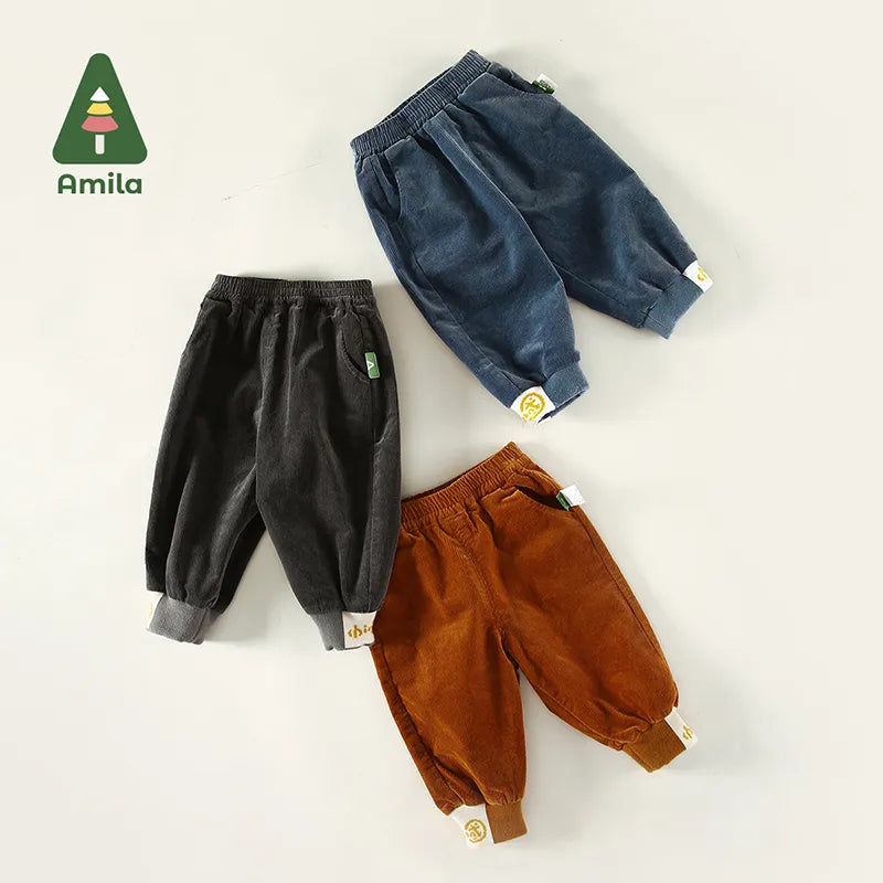 Amila Baby Pants Autumn Winter New Girls and Boys Fashion Kids Corduroy Long Trousers Children Cotton Clothes - Fashioinista