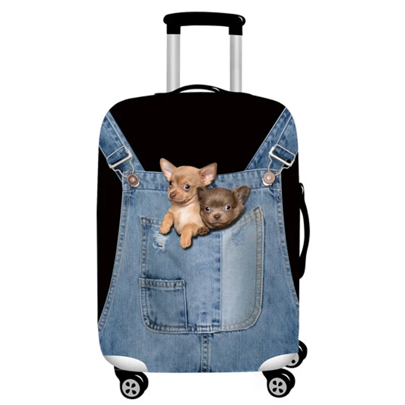 3D animal print stretch luggage cover for a trolley suitcase - view 14