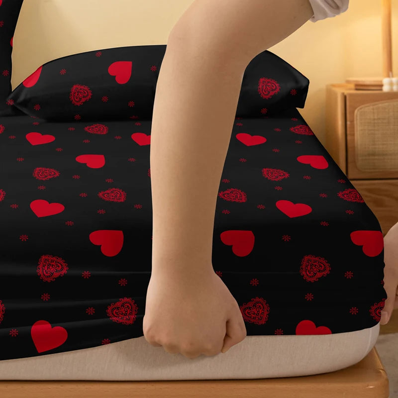Four Seasons Men and Women Simple Fashion Love Print Sanded Bedspread Home Bedroom Hotel - Fashioinista