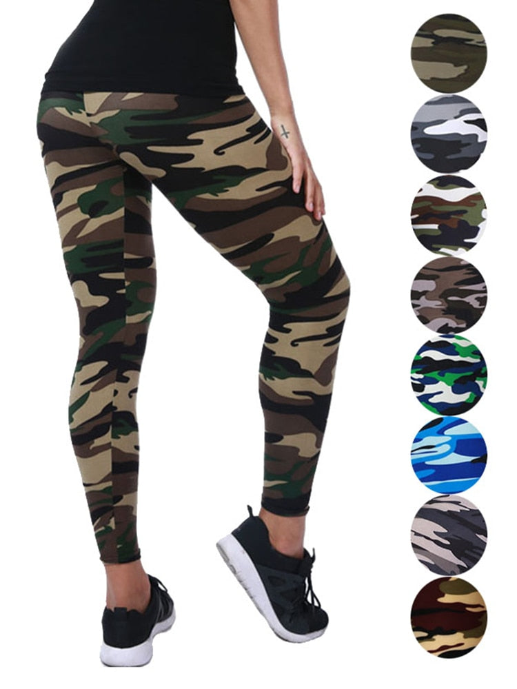 Stylish Camouflage Graffiti Leggings - Fashioinista