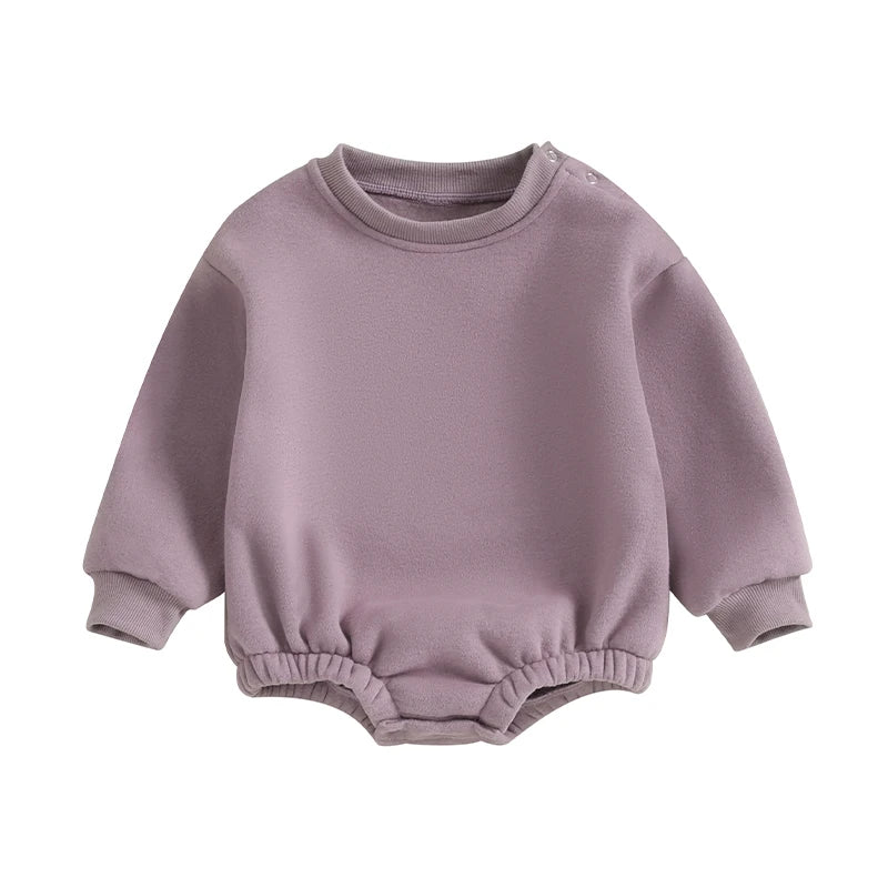 Baby plush sweatshirt romper with long sleeves - view 8