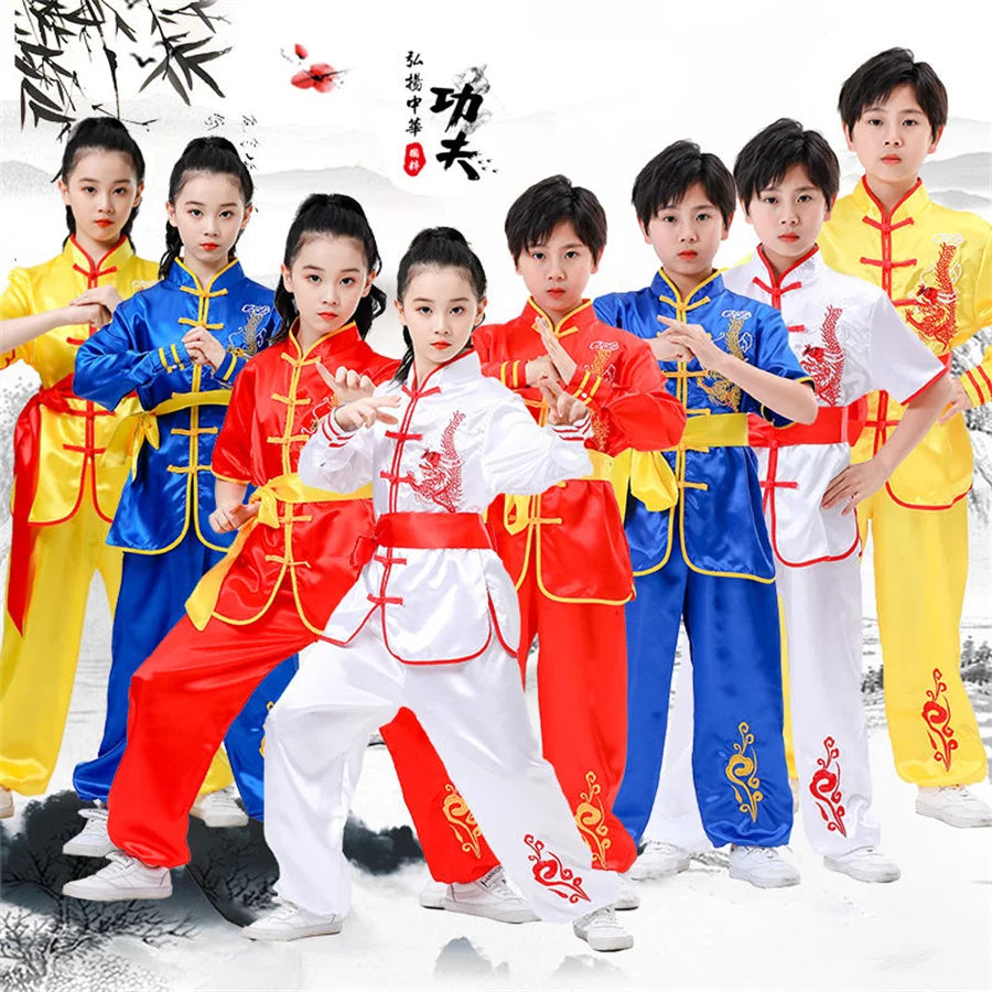 kid Chinese traditional Wushu Costume clothing boys girls KungFu Suit Tai Chi Martial Art Uniform outfits custom logo - Fashioinista