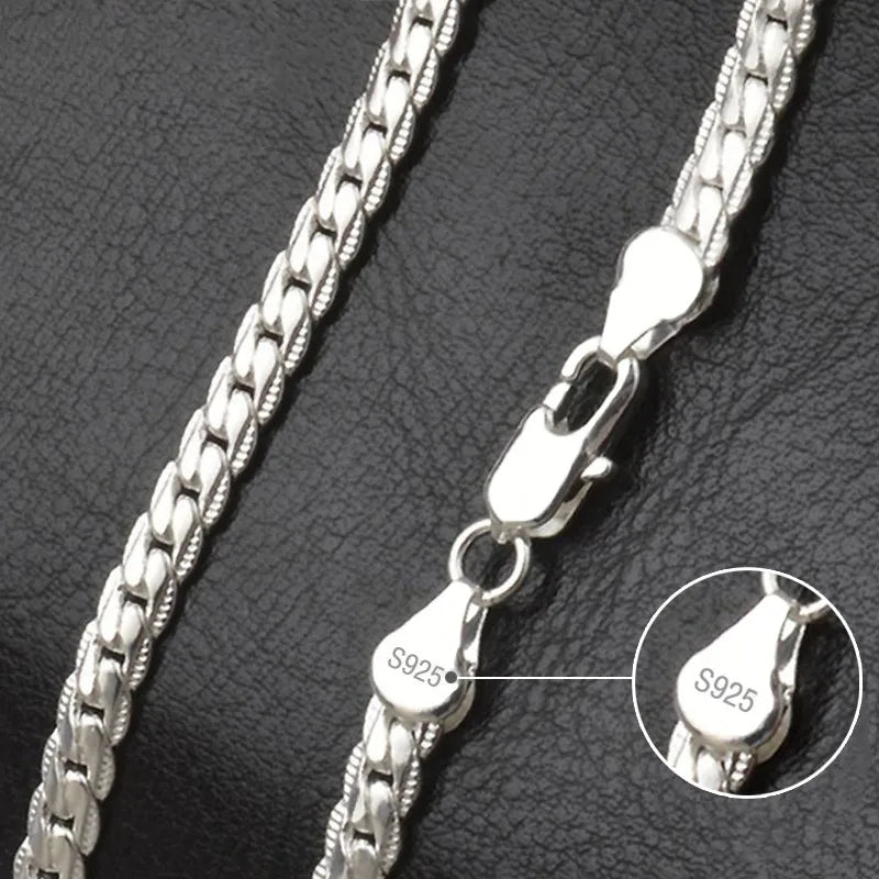 925 sterling silver 6mm link chain necklace - view 3