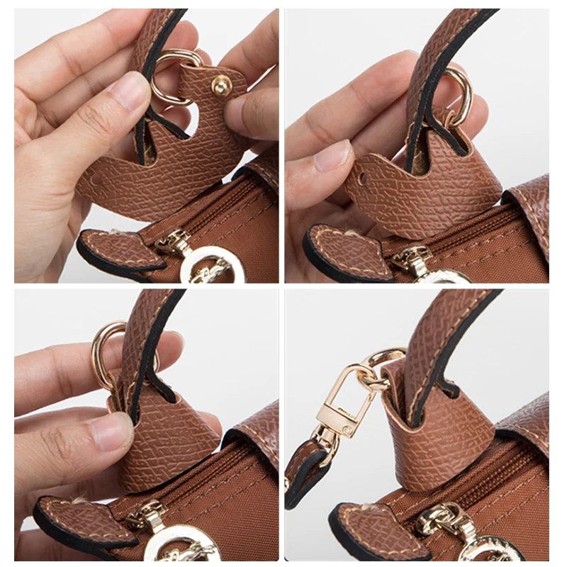 Punch free leather bag conversion strap set for a mini handbag - view 5