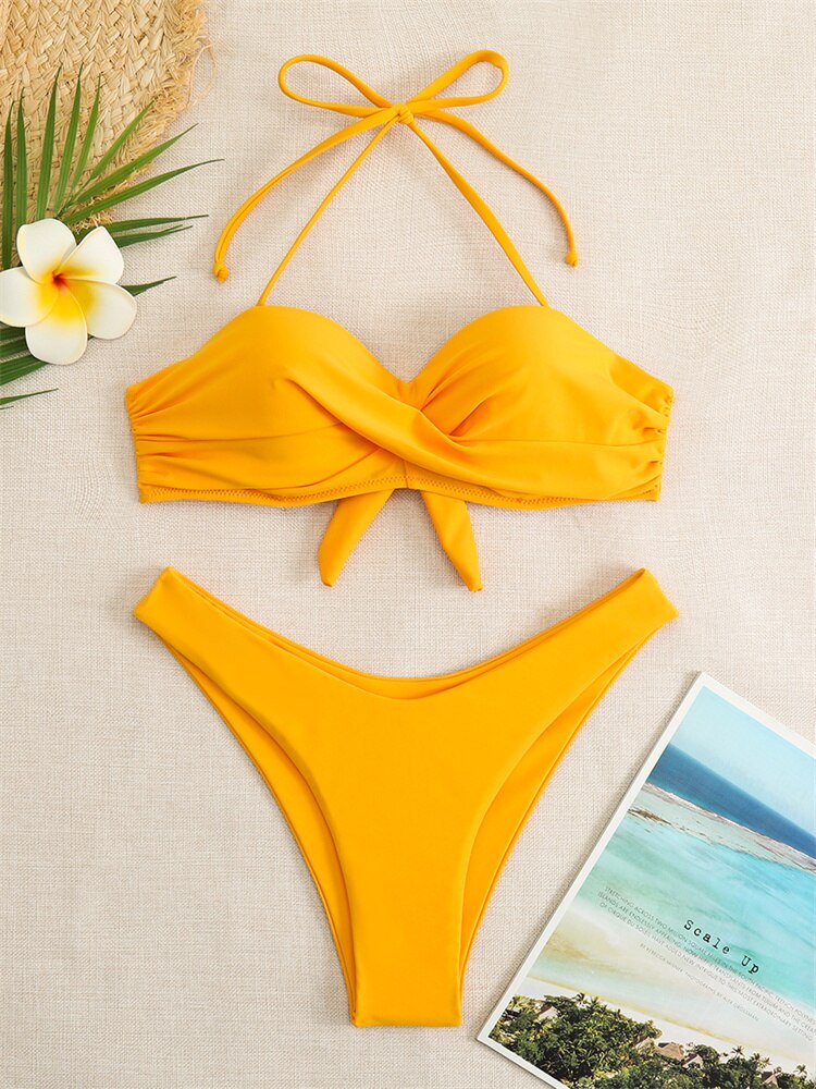 Solid Push Up Bikini Set - Fashioinista