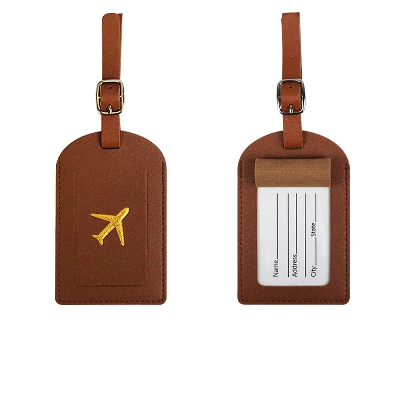 leather luggage tag