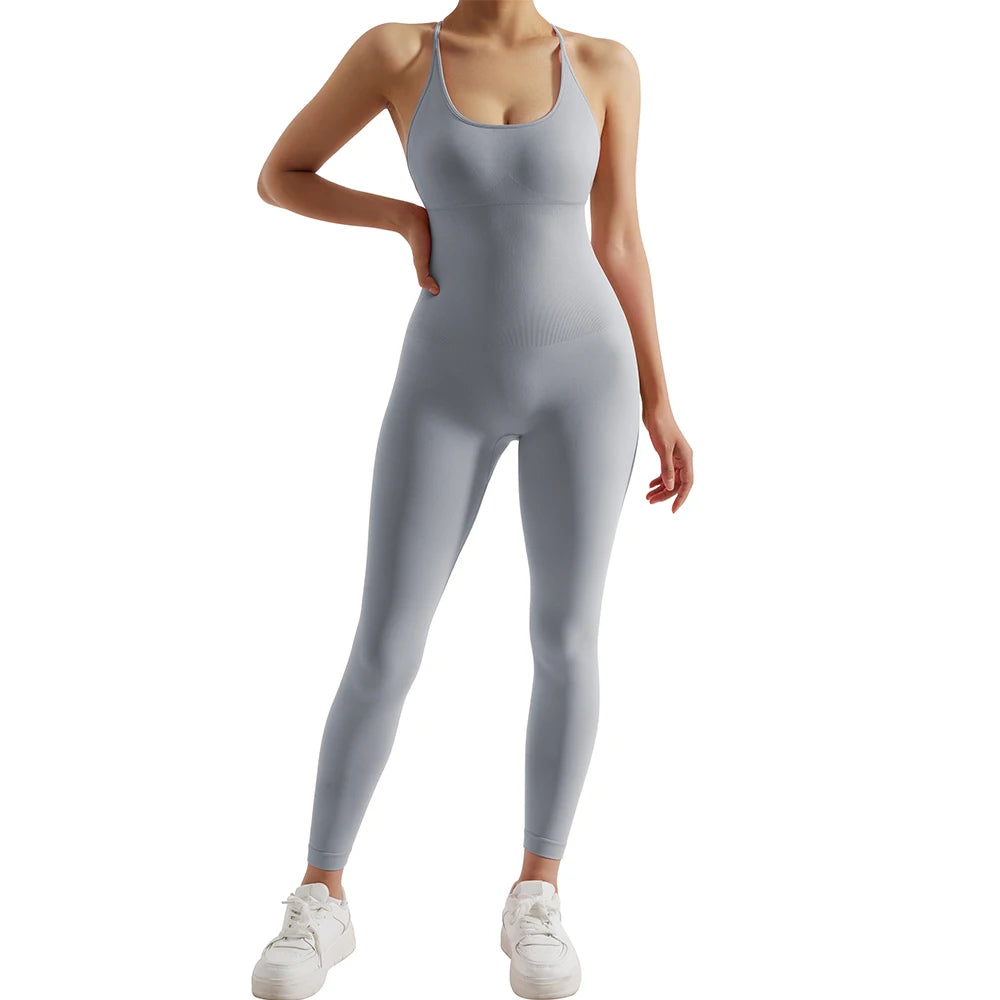Sleeveless bodycon jumpsuit in knitted fabric - view 7