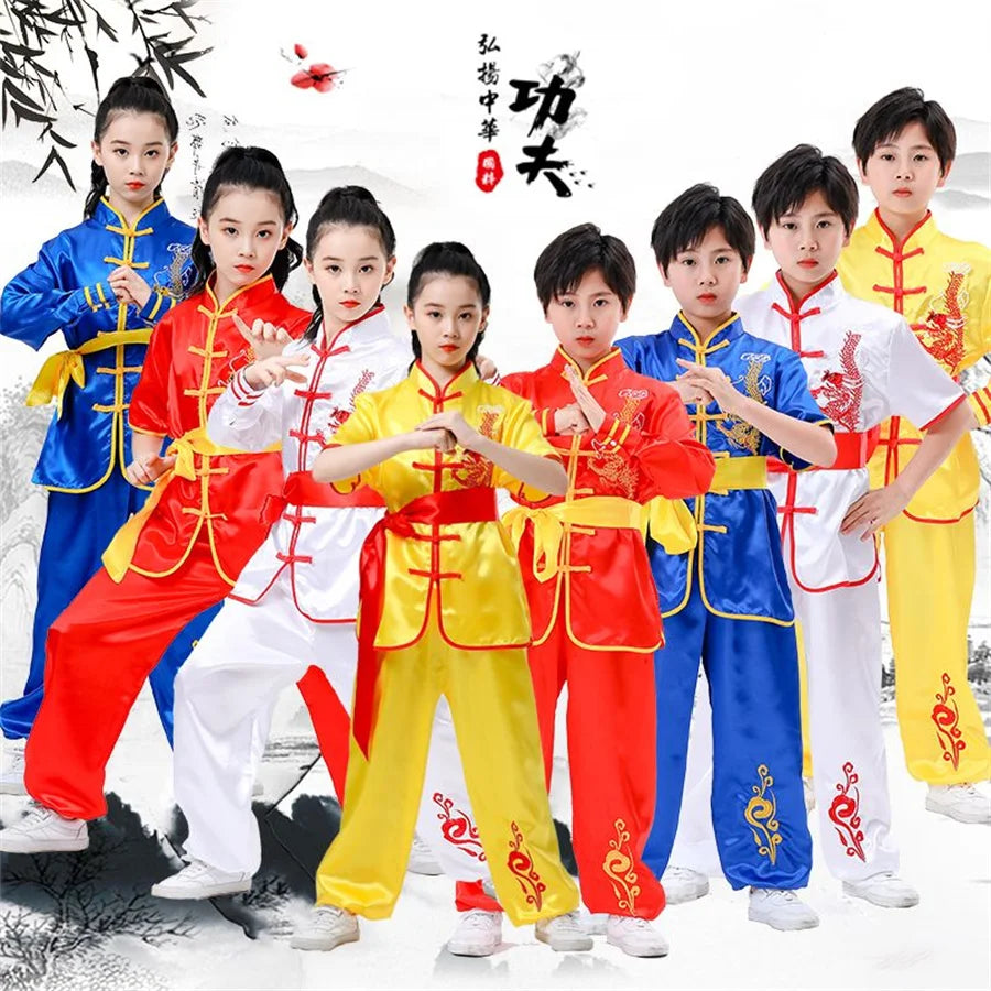 kid Chinese traditional Wushu Costume clothing boys girls KungFu Suit Tai Chi Martial Art Uniform outfits custom logo - Fashioinista