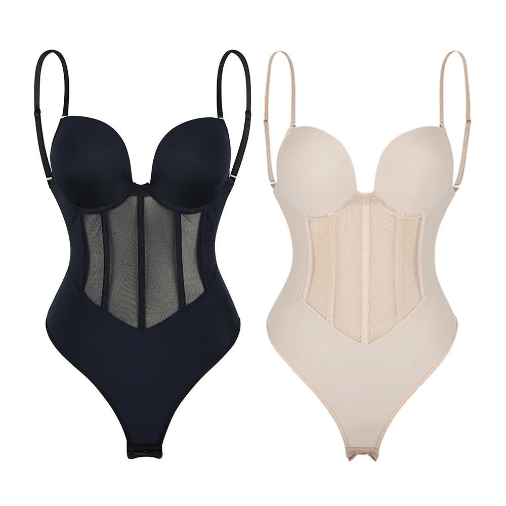 Backless shaper bodysuit with a built in bra - view 1
