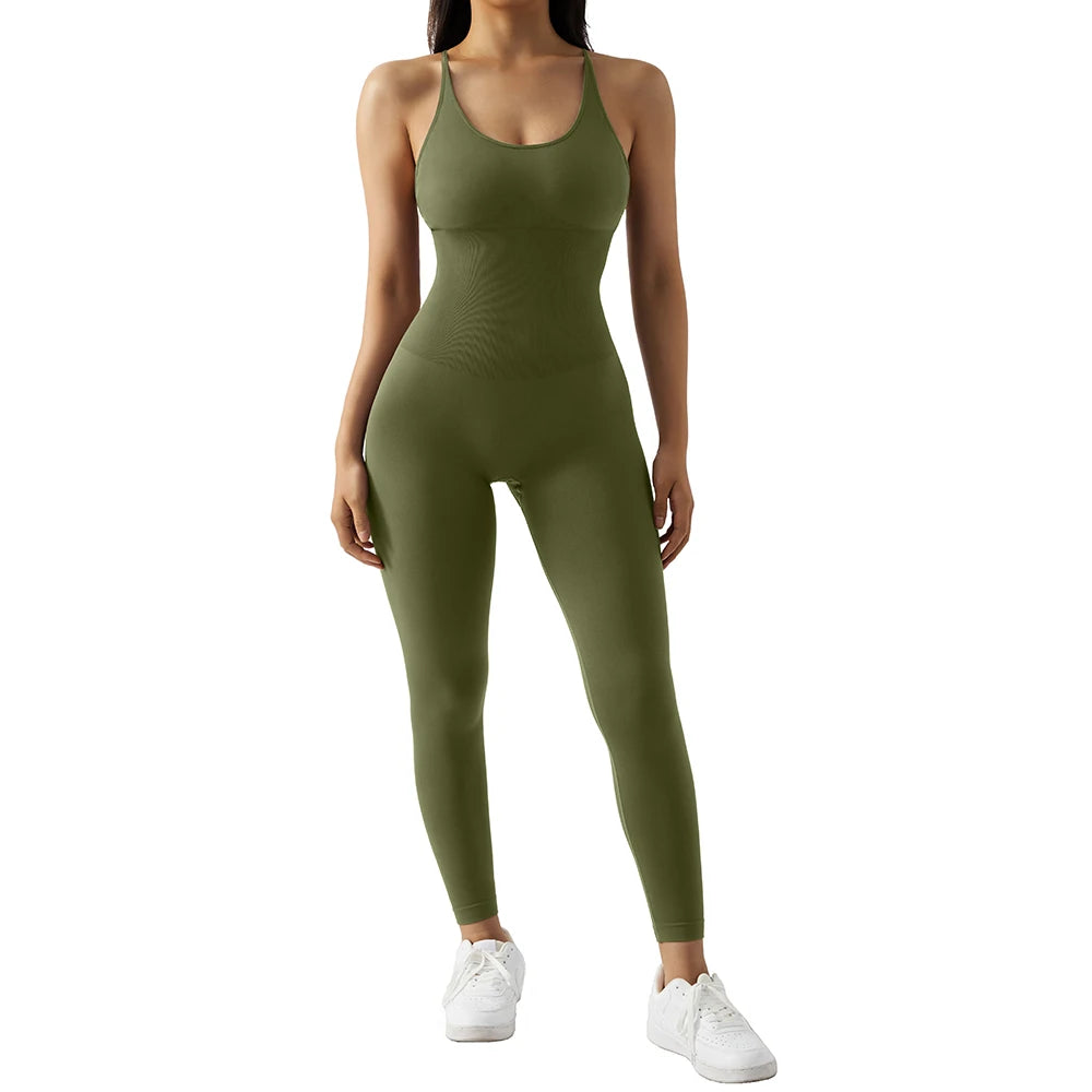 Sleeveless bodycon jumpsuit in knitted fabric - view 10