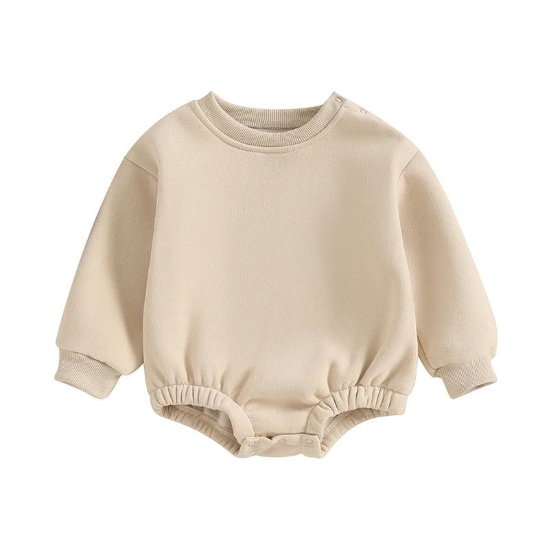 Baby plush sweatshirt romper with long sleeves - view 10