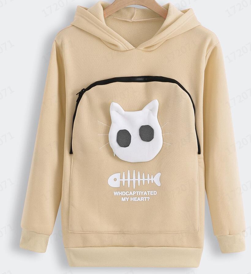 Cat Hoodie with Kangaroo Dog Pet Paw Pocke - Fashioinista