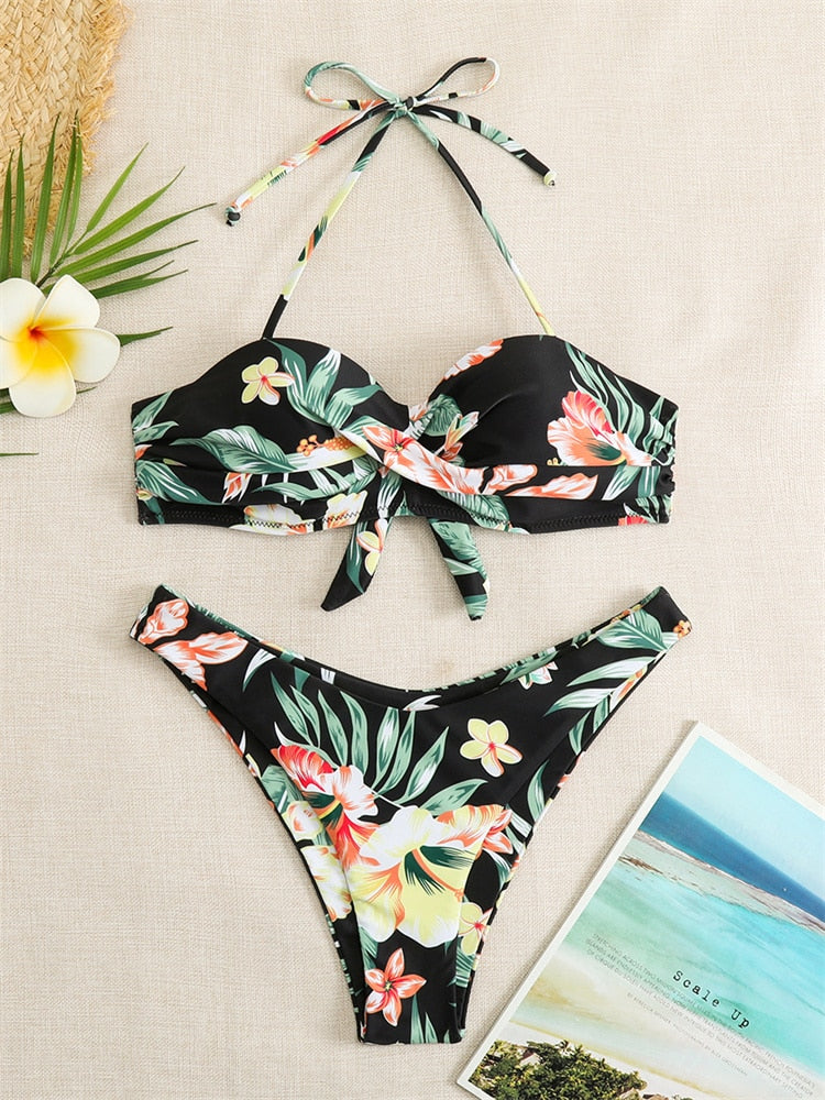 Solid Push Up Bikini Set - Fashioinista