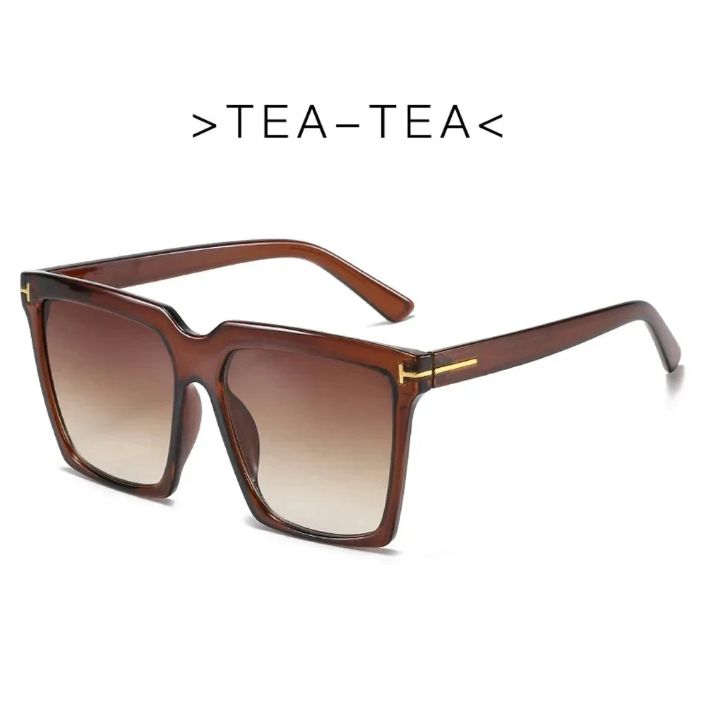 Oversized square sunglasses with gradient UV400 lenses - view 9