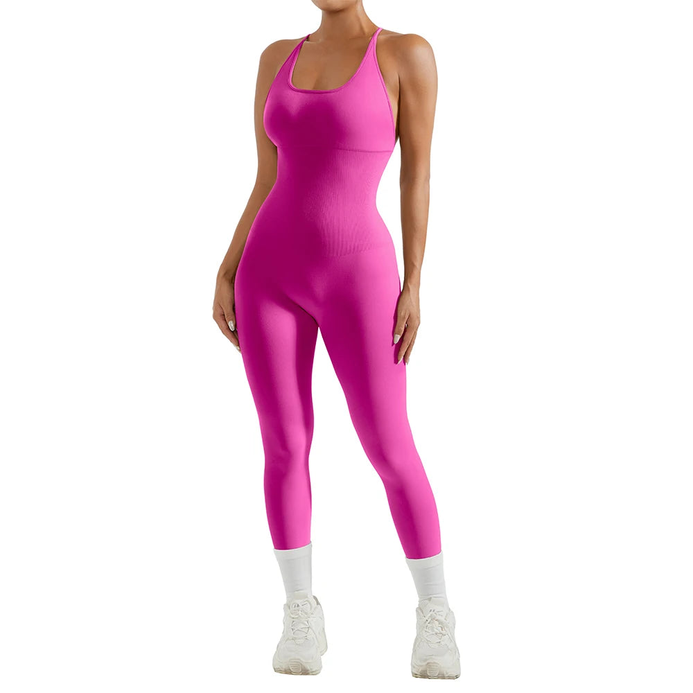 Sleeveless bodycon jumpsuit in knitted fabric - view 6