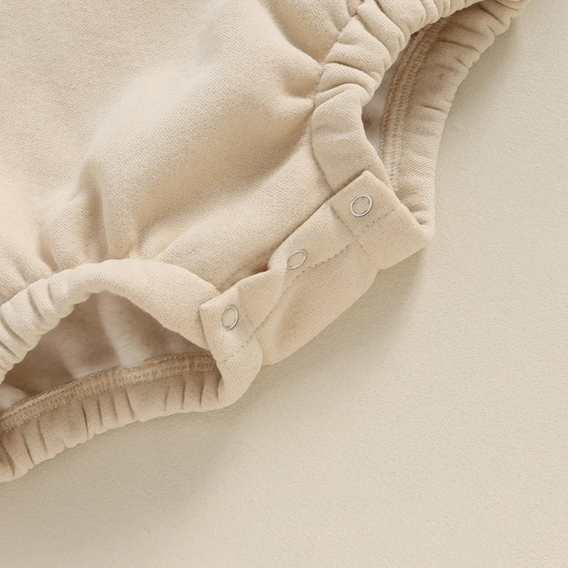 Baby plush sweatshirt romper with long sleeves - view 6