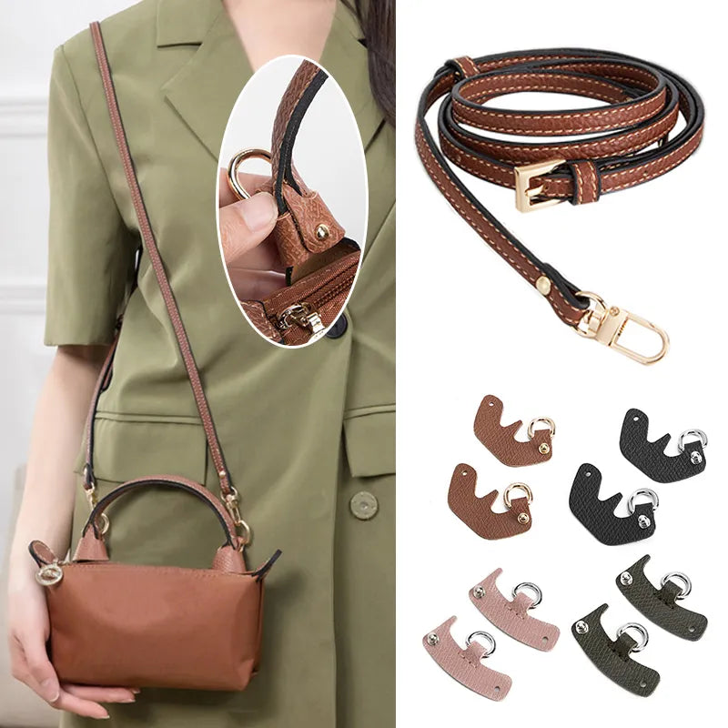 Punch free leather bag conversion strap set for a mini handbag - view 2