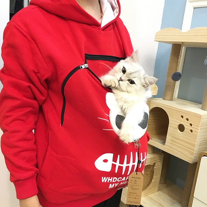 Cat Hoodie with Kangaroo Dog Pet Paw Pocke - Fashioinista