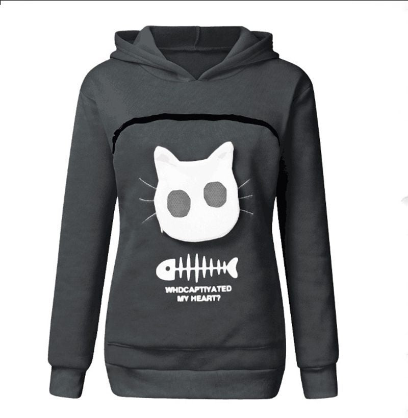 Cat Hoodie with Kangaroo Dog Pet Paw Pocke - Fashioinista