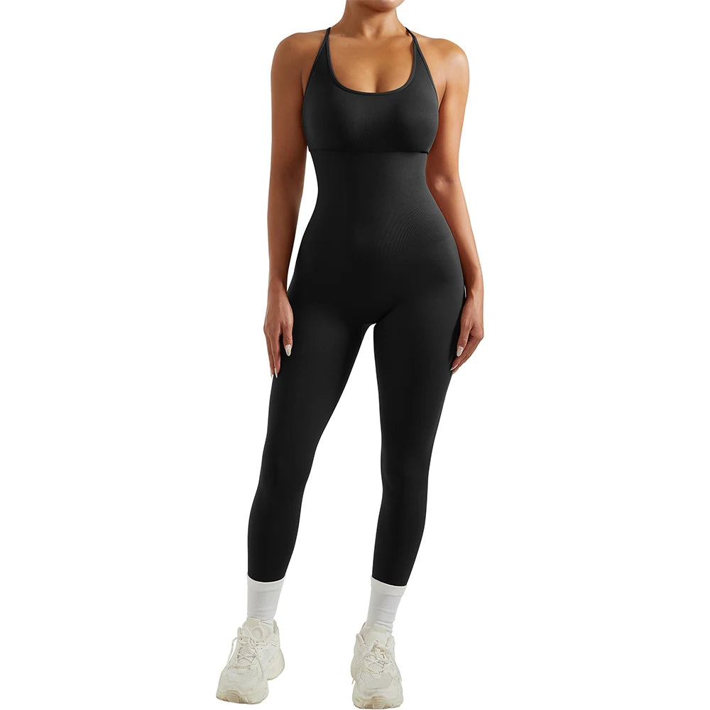 Sleeveless bodycon jumpsuit in knitted fabric - view 11