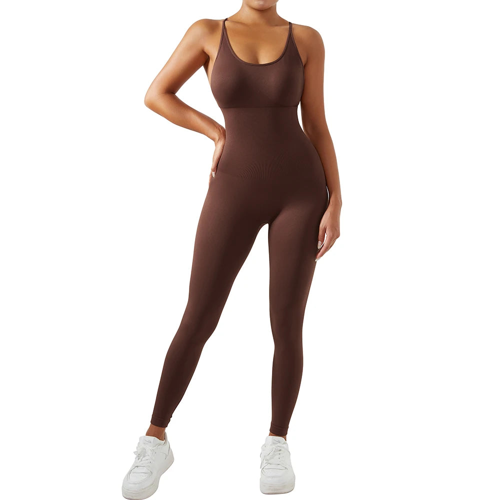 Sleeveless bodycon jumpsuit in knitted fabric - view 12