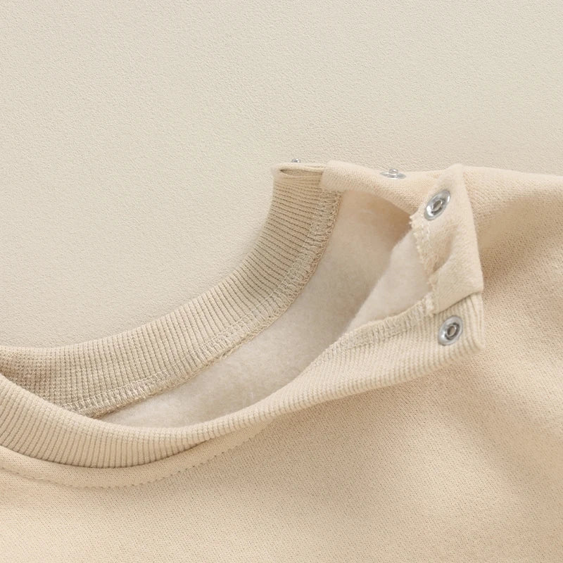 Baby plush sweatshirt romper with long sleeves - view 4