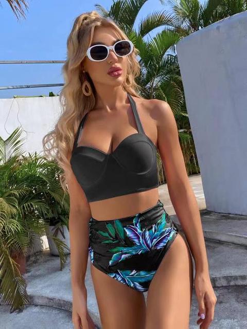 Sultry High Waist Split Bikini Set - Fashioinista