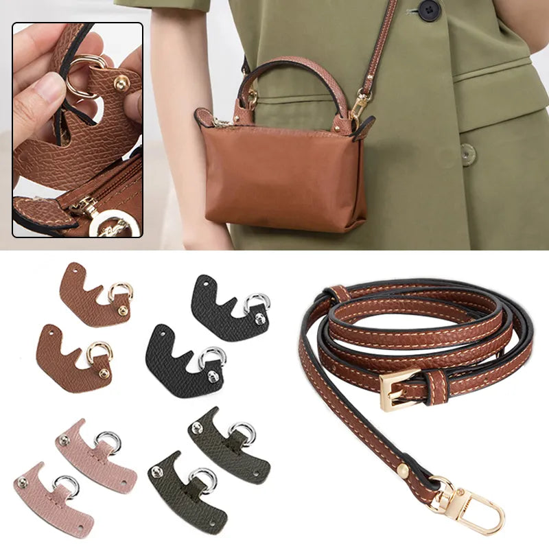 Punch free leather bag conversion strap set for a mini handbag - view 3