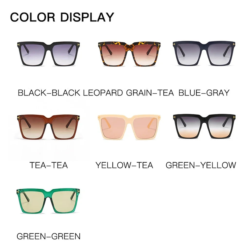 Oversized square sunglasses with gradient UV400 lenses - view 6