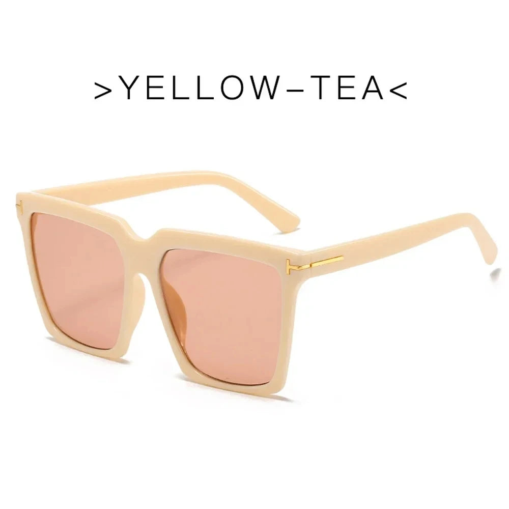 Oversized square sunglasses with gradient UV400 lenses - view 8