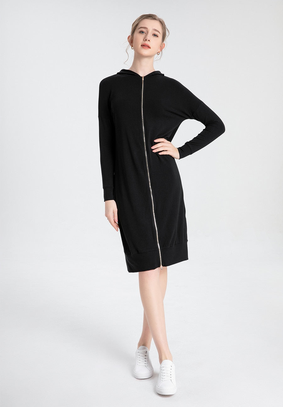 Breathe Easy: Soft Modal Zipper Dress - Fashioinista