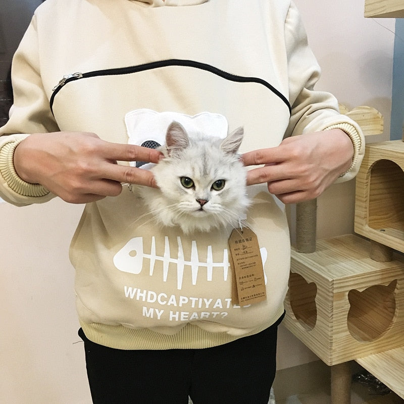 Cat Hoodie with Kangaroo Dog Pet Paw Pocke - Fashioinista