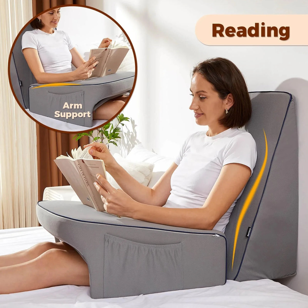 Memory foam lap pillow with bamboo fibre cover - view 4