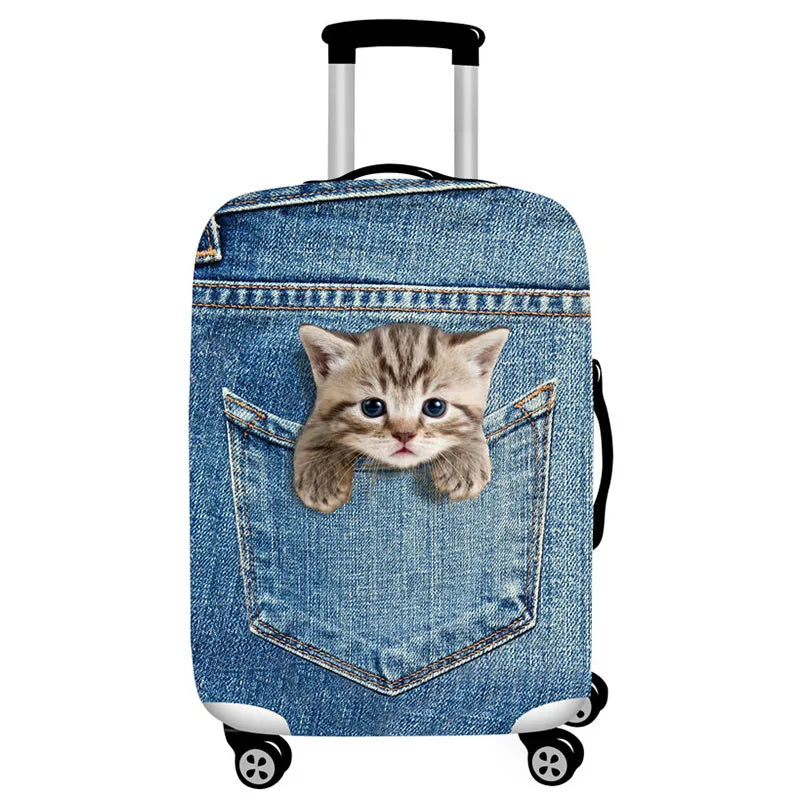 3D animal print stretch luggage cover for a trolley suitcase - view 12