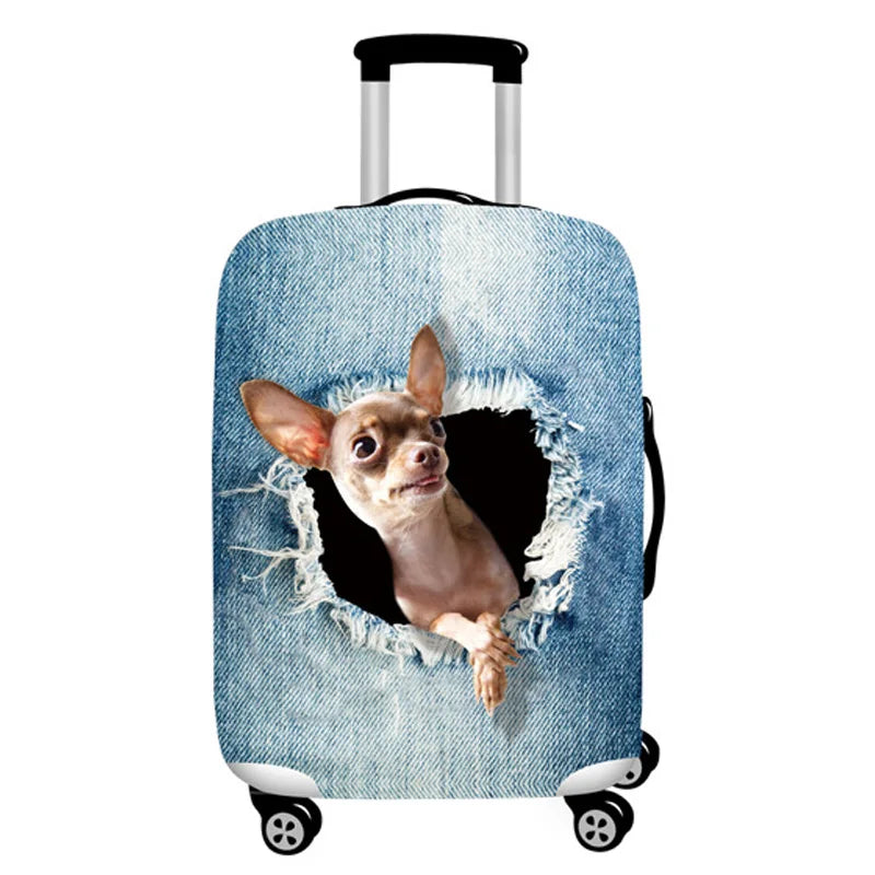 3D animal print stretch luggage cover for a trolley suitcase - view 16